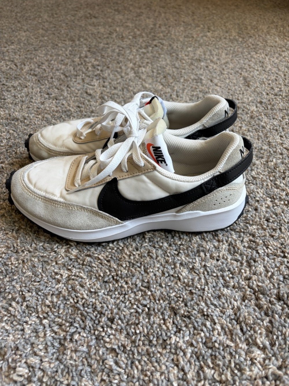 Nike Cream and Black Waffle Debut sneakers